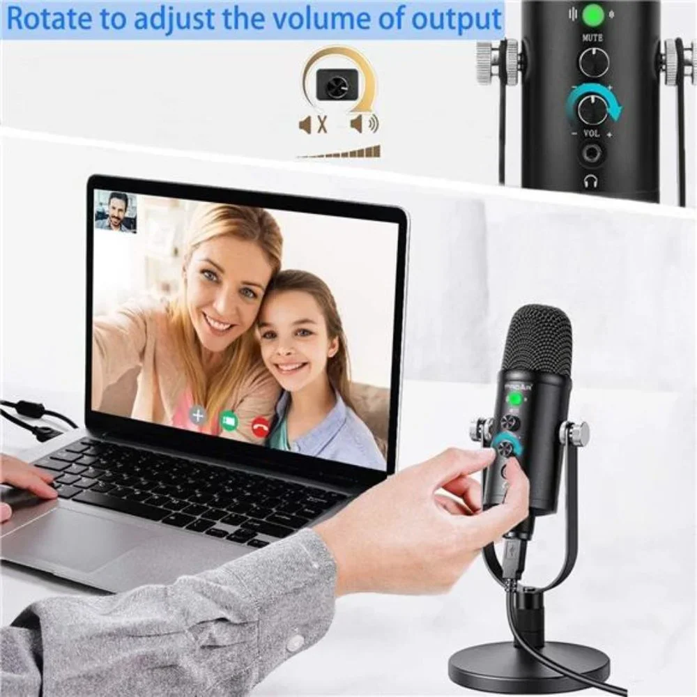 Microphone for Podcast, USB Microphone Kit for Phone, PC/Micro/Mac/Android
